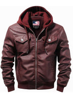 Men’s Classic Maroon Designer Biker Leather Jacket