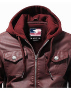 Men’s Classic Maroon Designer Biker Leather Jacket