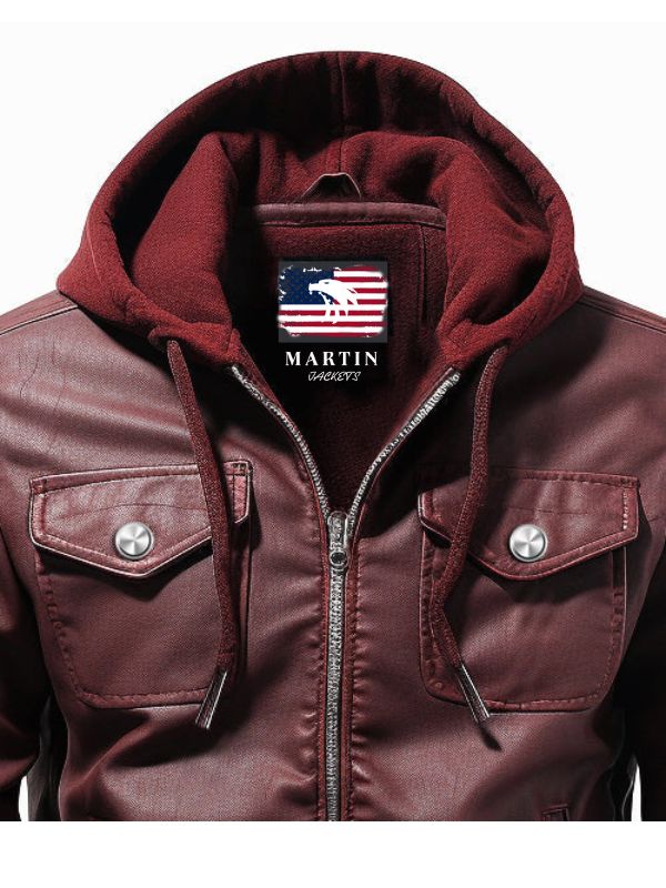 Men’s Classic Maroon Designer Biker Leather Jacket