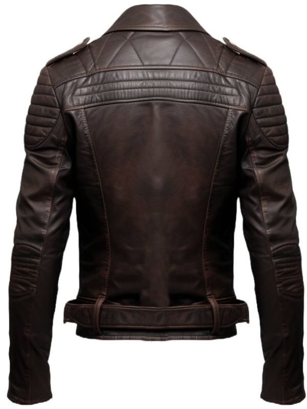Men’s Dark Brown Biker Leather Jacket - Men’s Brown Leather Jacket