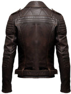 Men’s Dark Brown Biker Leather Jacket - Men’s Brown Leather Jacket