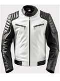Men’s Harlay Sportage Black &amp; White Faux Leather Jacket