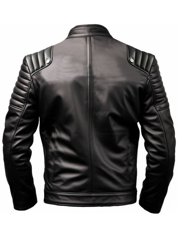 Men’s Harlay Sportage Black &amp; White Faux Leather Jacket
