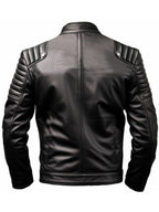 Men’s Harlay Sportage Black &amp; White Faux Leather Jacket