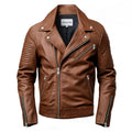Men Jordan Brown Biker Leather Jacket - Timber AND Hide