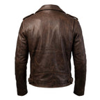 Men Slimfit Rider Brown Leather Jacket - Timber AND Hide