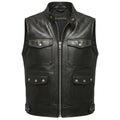 Men Storm Black Leather Vest - Timber AND Hide