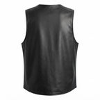 Men Stylish Black Leather Vest - Timber AND Hide