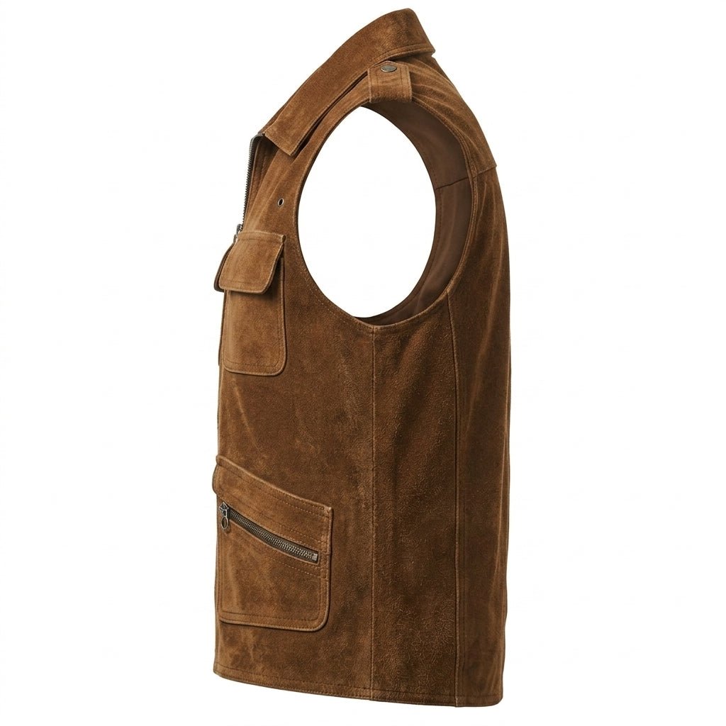 Men Suede Leather Vest - Timber AND Hide