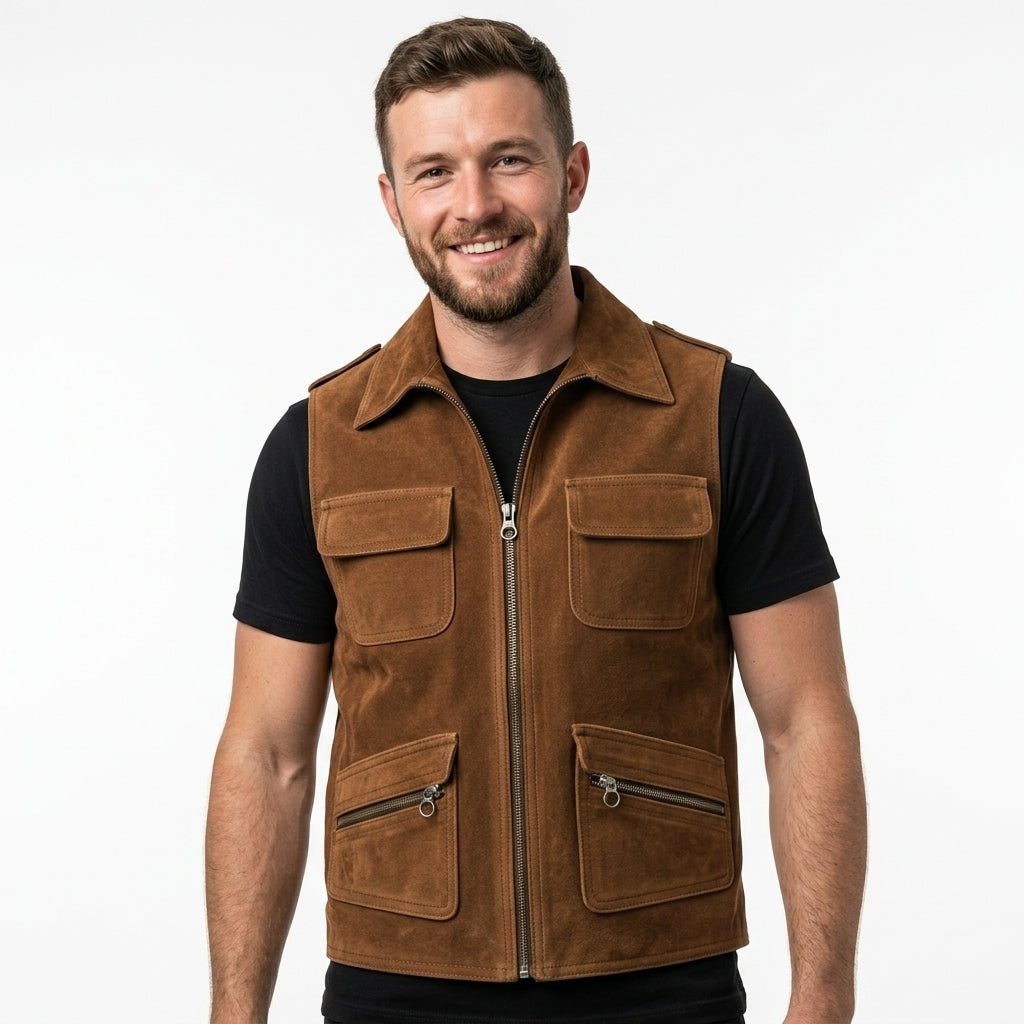 Men Suede Leather Vest - Timber AND Hide