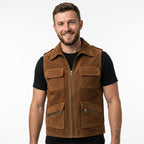 Men Suede Leather Vest - Timber AND Hide