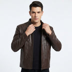 Men Swiss Brown Designer Leather Jacket - Timber AND Hide