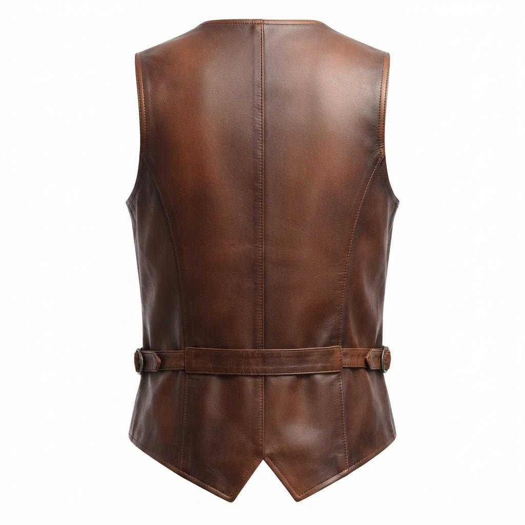 Men Vintage Leather Vest - Timber AND Hide