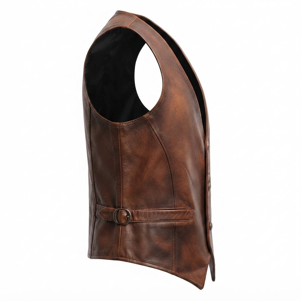 Men Vintage Leather Vest - Timber AND Hide