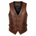Men Vintage Leather Vest - Timber AND Hide