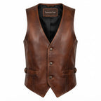 Men Vintage Leather Vest - Timber AND Hide