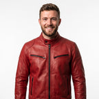 Men's Akira Kaneda Red Leather Jacket | Shotaro Cosplay Biker Coat (Neo-Tokyo) - Timber AND Hide
