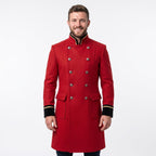 Men's Alchemist Edward Elric Inspired Red Wool Coat Anime Military Cosplay Overcoat Convention - Timber AND Hide
