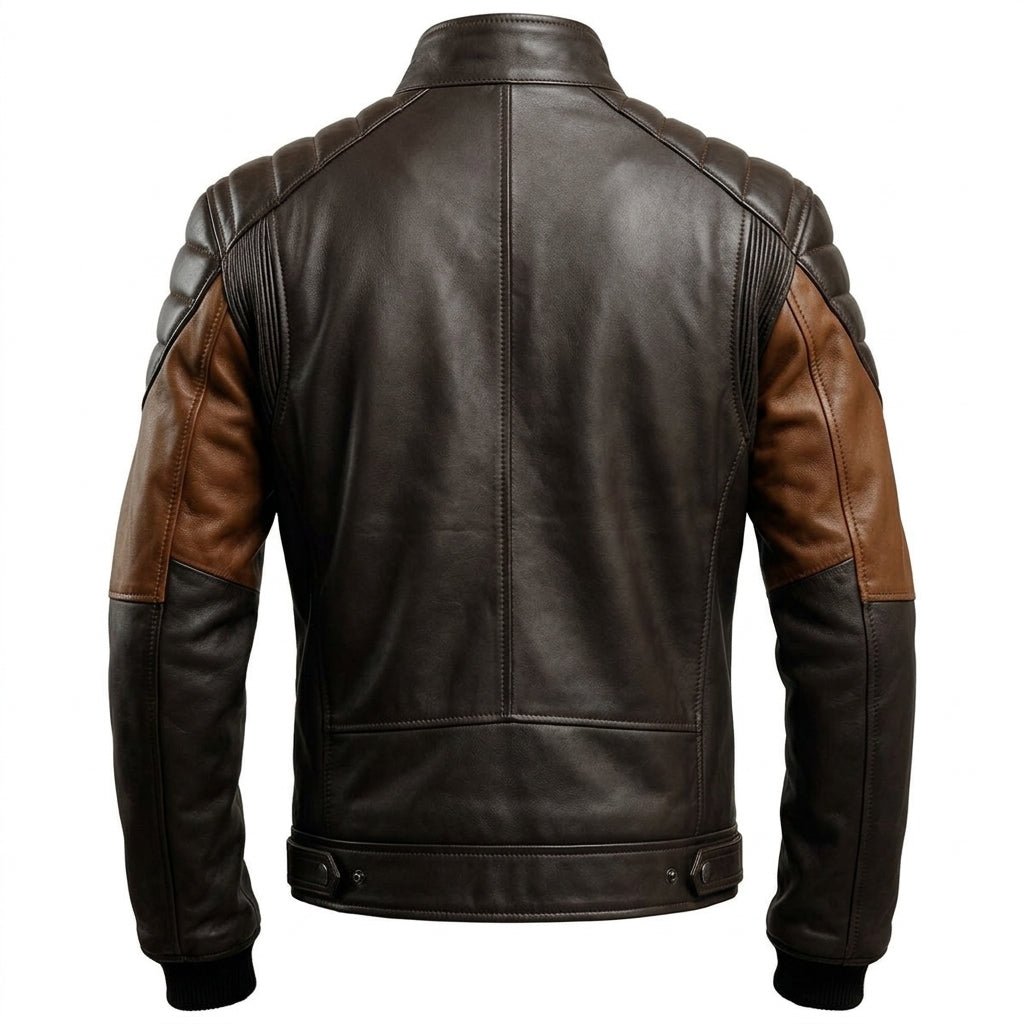 Men’s Black and Brown Biker Stylish Leather Jacket - Timber AND Hide
