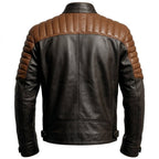 Men’s Black and Brown Leather Jacket - Leather Jacket Black Brown - Timber AND Hide