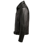Men’s Black Biker Leather Jacket - Biker Leather Jacket Black - Timber AND Hide