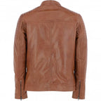 Men's Black Leather Biker Jacket with Zip Front, Multiple Pockets - Timber AND Hide