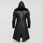 Men's Black Leather Hooded Armor Coat | Medieval Viking Warrior Cosplay Jacket - Timber AND Hide