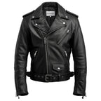 Men’s Black Leather Jacket - Biker Black Jacket - Timber AND Hide