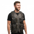 Men’s Black Military Leather Vest - Timber AND Hide