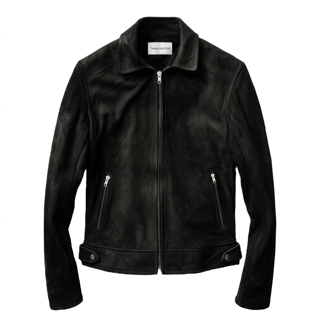 Men’s Black Suede Leather Jacket – Leather Jacket for Men - Timber AND Hide