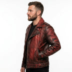 Men’s Bloody Red Leather Jacket – Perfect for Halloween - Timber AND Hide