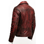 Men’s Bloody Red Leather Jacket – Perfect for Halloween - Timber AND Hide