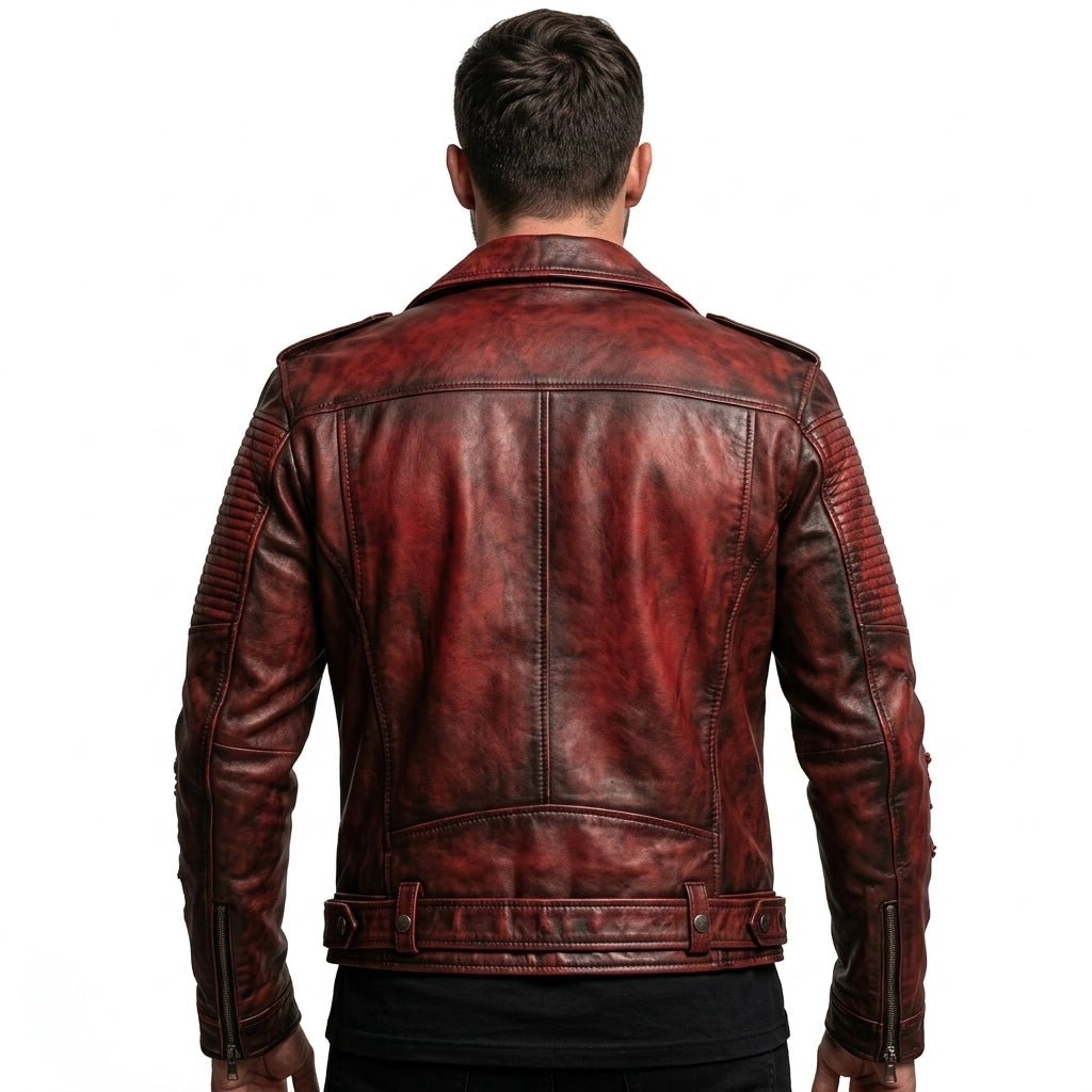 Men’s Bloody Red Leather Jacket – Perfect for Halloween - Timber AND Hide