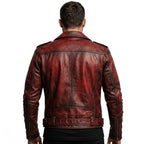 Men’s Bloody Red Leather Jacket – Perfect for Halloween - Timber AND Hide