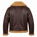 Men's Brown B3 Shearling Aviator Jacket | Genuine Sheepskin Leather Bomber Coat - Timber AND Hide