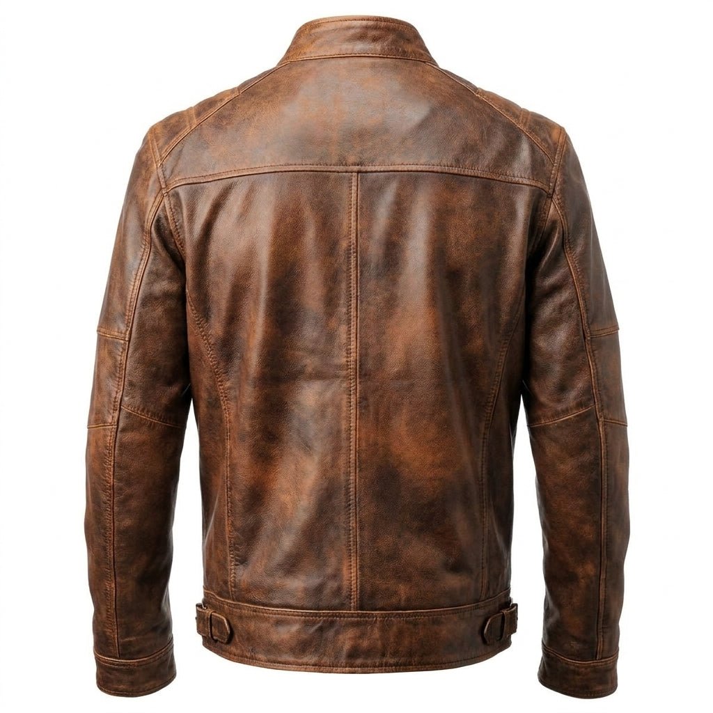 Men’s Brown Distressed Leather Jacket – Daniel Brown Leather Jacket - Timber AND Hide