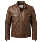 Men’s Brown Distressed Leather Jacket – Daniel Brown Leather Jacket - Timber AND Hide
