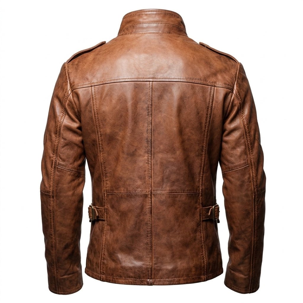 Men’s Brown Leather Jacket - Distressed Brown Leather Jacket - Timber AND Hide