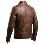Men’s Brown Leather Jacket – Leo Distressed Brown Leather Jacket - Timber AND Hide