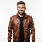 Men’s Brown Slim Fit Leather Jacket – Men’s Leather Jacket Brown - Timber AND Hide