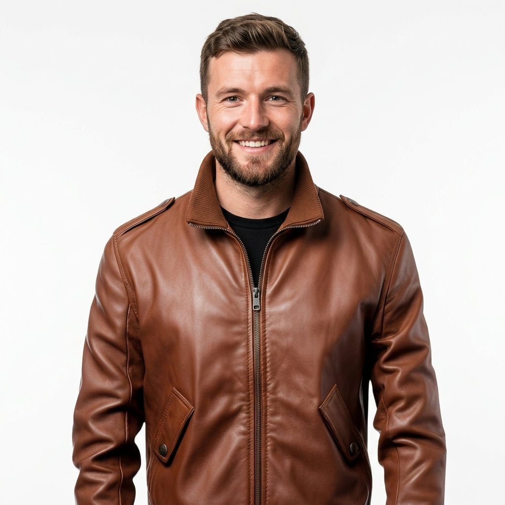 Men’s Brown Slim Fit Leather Jacket – Men’s Leather Jacket Brown - Timber AND Hide