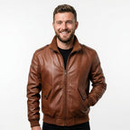 Men’s Brown Slim Fit Leather Jacket – Men’s Leather Jacket Brown - Timber AND Hide