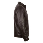 Men's Casual Style Classic Leather Jacket - Dark Brown - Timber AND Hide