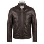 Men's Casual Style Classic Leather Jacket - Dark Brown - Timber AND Hide