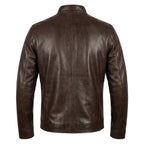 Men's Casual Style Classic Leather Jacket - Dark Brown - Timber AND Hide