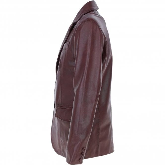 Men's Classic Burgundy Leather Blazer: AWL-2244 - Timber AND Hide