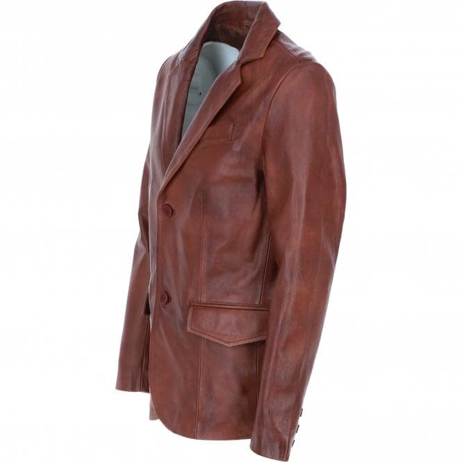 Men's Classic Burgundy Leather Blazer: AWL-2244 - Timber AND Hide