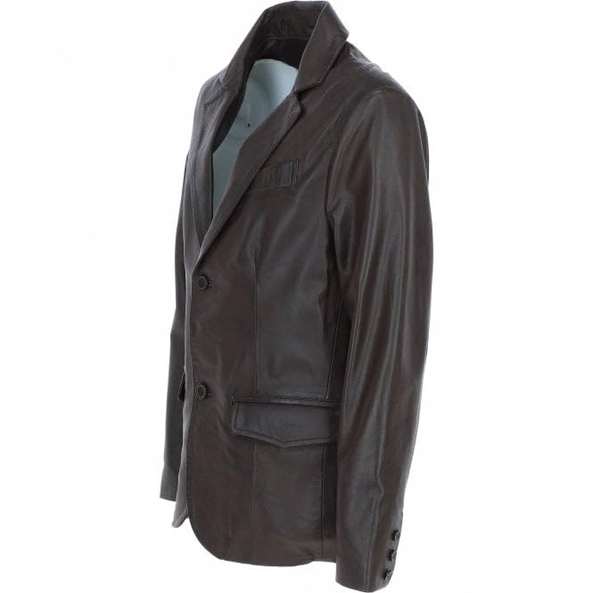 Men's Classic Burgundy Leather Blazer: AWL-2244 - Timber AND Hide