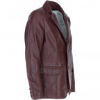 Men's Classic Burgundy Leather Blazer: AWL-2244 - Timber AND Hide
