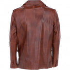Men's Classic Burgundy Leather Blazer: AWL-2244 - Timber AND Hide